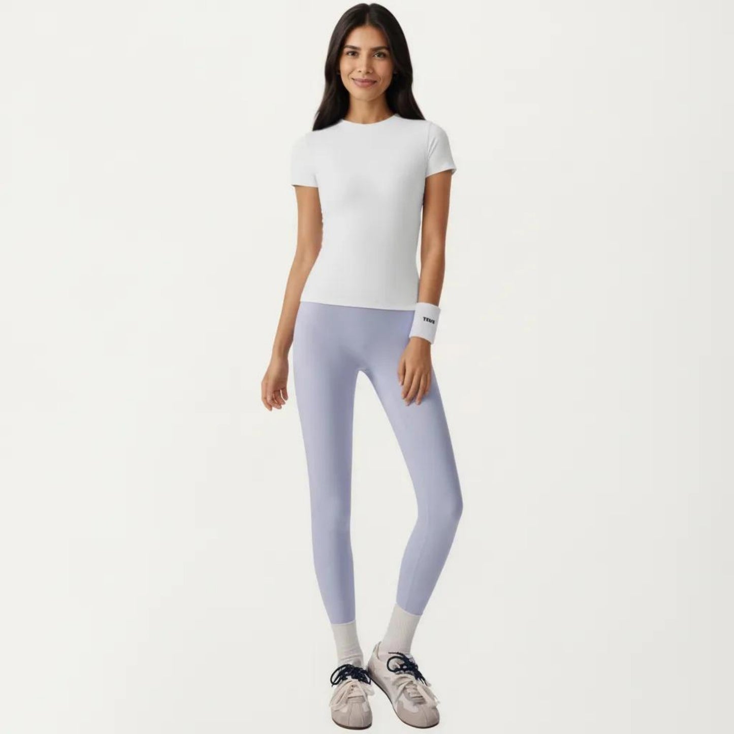Short Sleeve Fitted Active T Shirt with Crew Neck and Stretch Performance Fabric