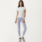 Short Sleeve Fitted Active T Shirt with Crew Neck and Stretch Performance Fabric