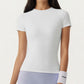 Short Sleeve Fitted Active T Shirt with Crew Neck and Stretch Performance Fabric