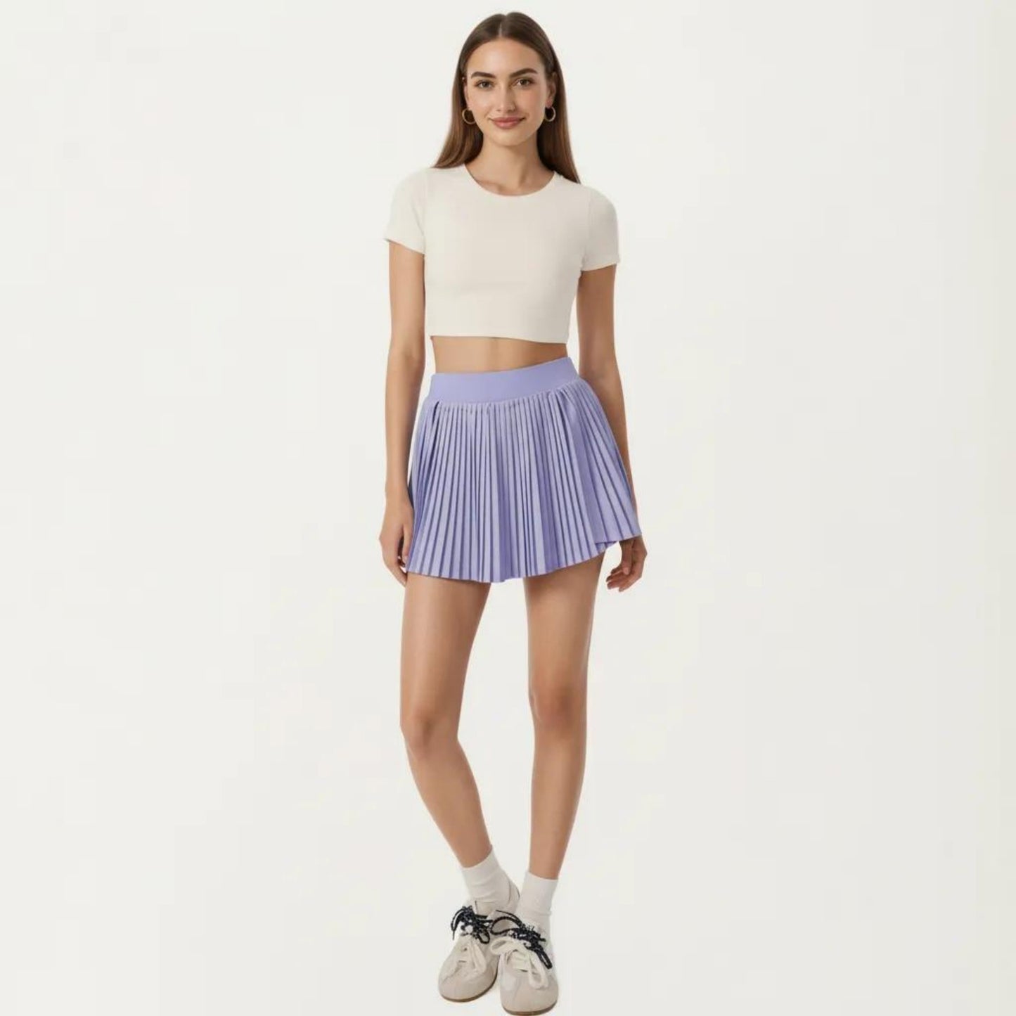 Short Sleeve Cropped Top with Open Back Cutout and Stretch Fit