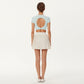 Short Sleeve Cropped Top with Open Back Cutout and Stretch Fit