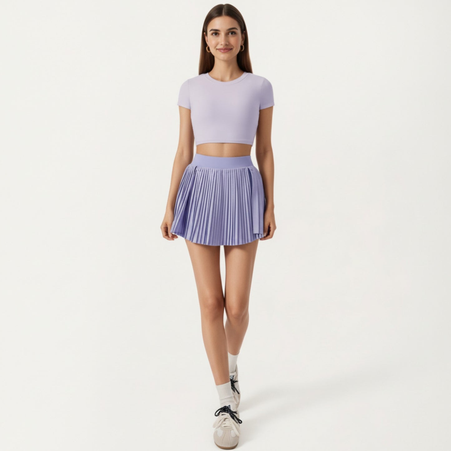 Short Sleeve Cropped Top with Open Back Cutout and Stretch Fit