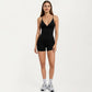 Seamless Active Tank Top with Adjustable Spaghetti Straps and Light Support Built In Bra