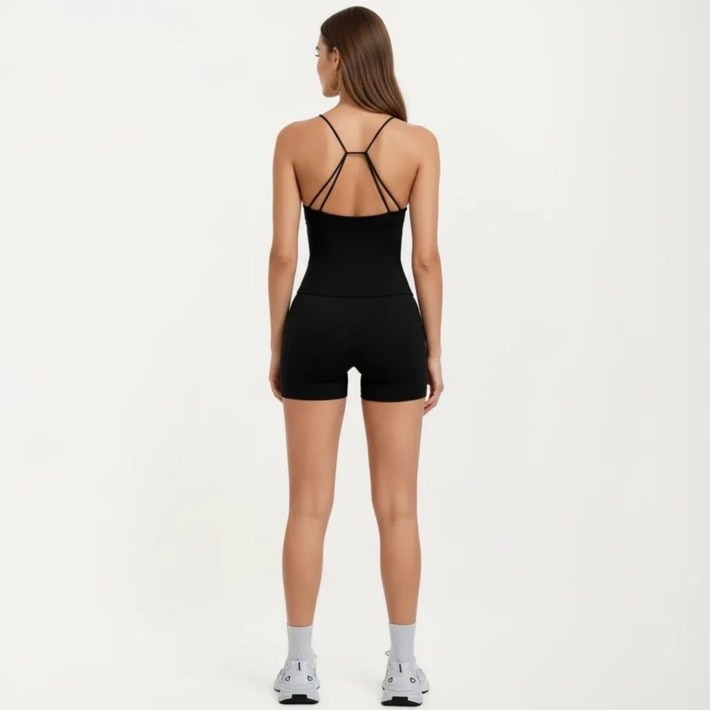 Seamless Active Tank Top with Adjustable Spaghetti Straps and Light Support Built In Bra