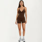 Seamless Active Tank Top with Adjustable Spaghetti Straps and Light Support Built In Bra