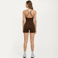 Seamless Active Tank Top with Adjustable Spaghetti Straps and Light Support Built In Bra