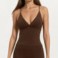 Seamless Active Tank Top with Adjustable Spaghetti Straps and Light Support Built In Bra