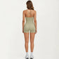 Seamless Active Tank Top with Adjustable Spaghetti Straps and Light Support Built In Bra