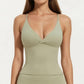 Seamless Active Tank Top with Adjustable Spaghetti Straps and Light Support Built In Bra