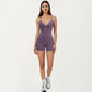 Seamless Active Tank Top with Adjustable Spaghetti Straps and Light Support Built In Bra