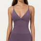 Seamless Active Tank Top with Adjustable Spaghetti Straps and Light Support Built In Bra
