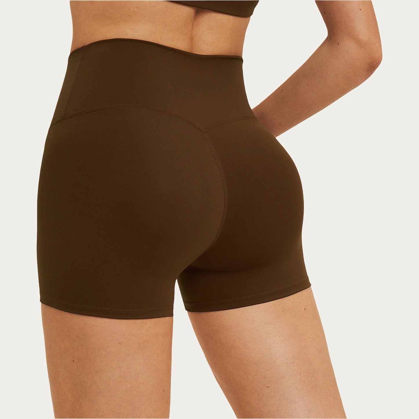 High Waist Crossover Workout Biker Shorts Stretch Athletic Yoga Shorts for Training Fitness