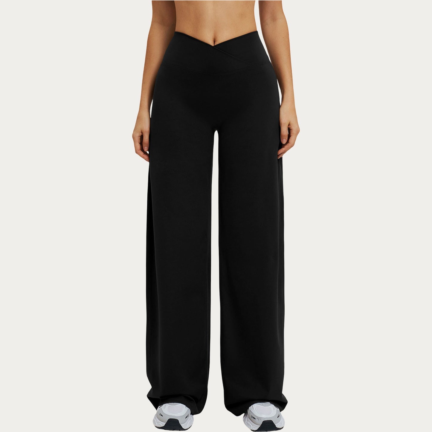 Crossover Wide Leg Yoga Pants Stretch Athletic Lounge Workout Pants for Training Fitness