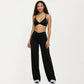Crossover Wide Leg Yoga Pants Stretch Athletic Lounge Workout Pants for Training Fitness