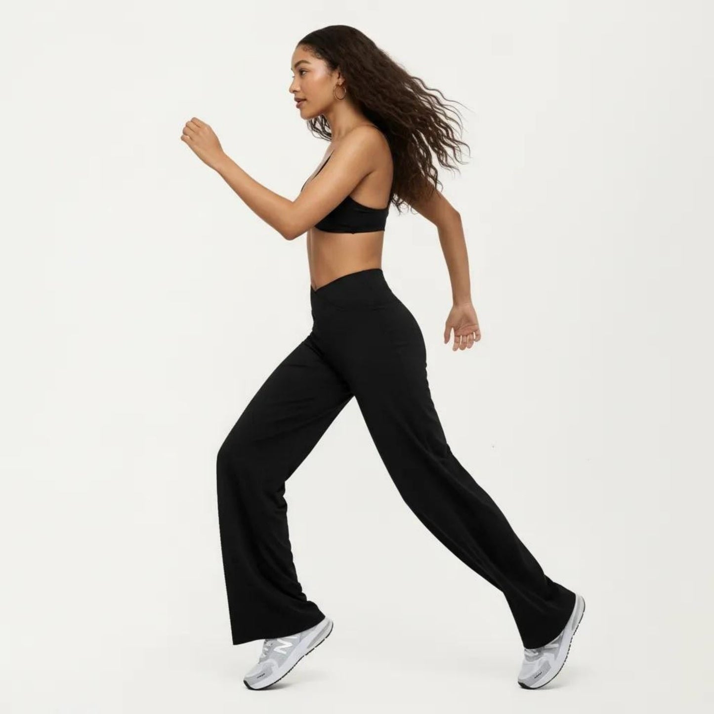Crossover Wide Leg Yoga Pants Stretch Athletic Lounge Workout Pants for Training Fitness