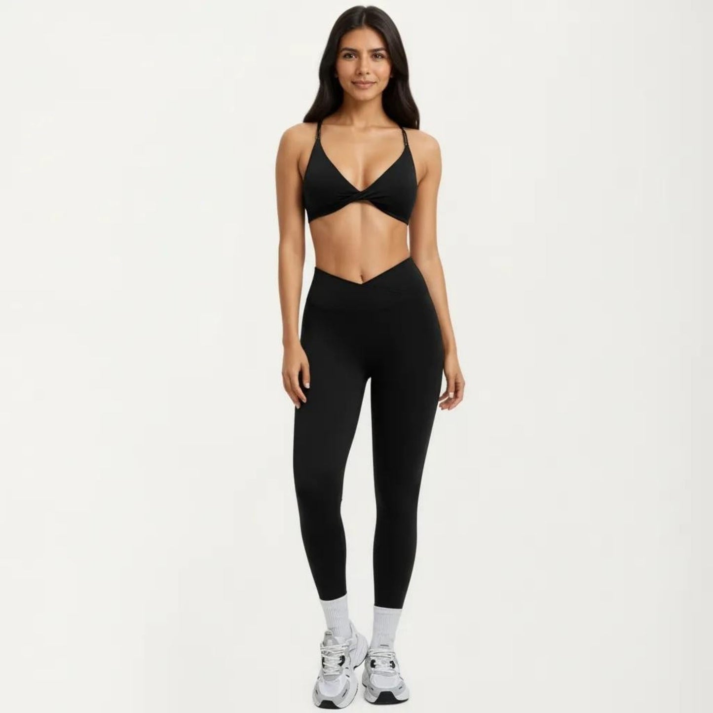 High Waist Crossover Workout Leggings Stretch Athletic Yoga Pants for Training Fitness
