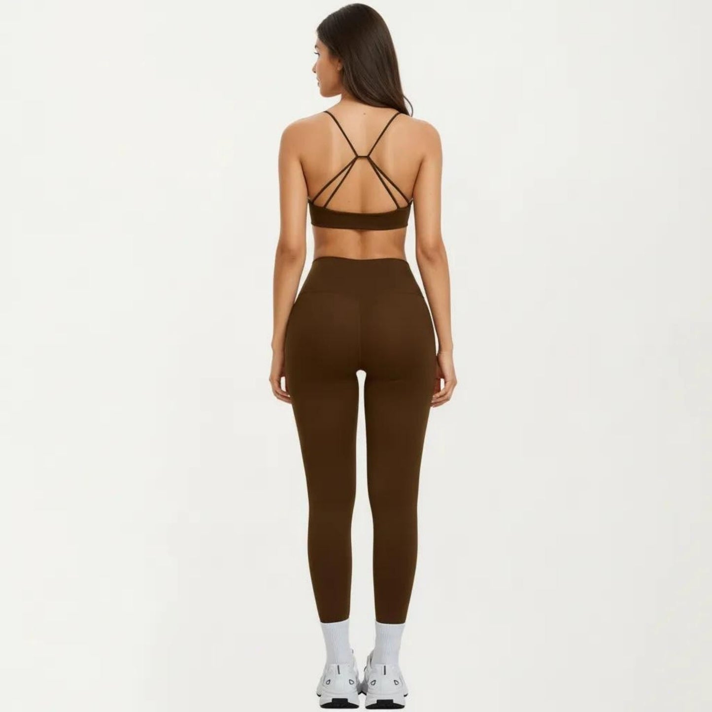 High Waist Crossover Workout Leggings Stretch Athletic Yoga Pants for Training Fitness