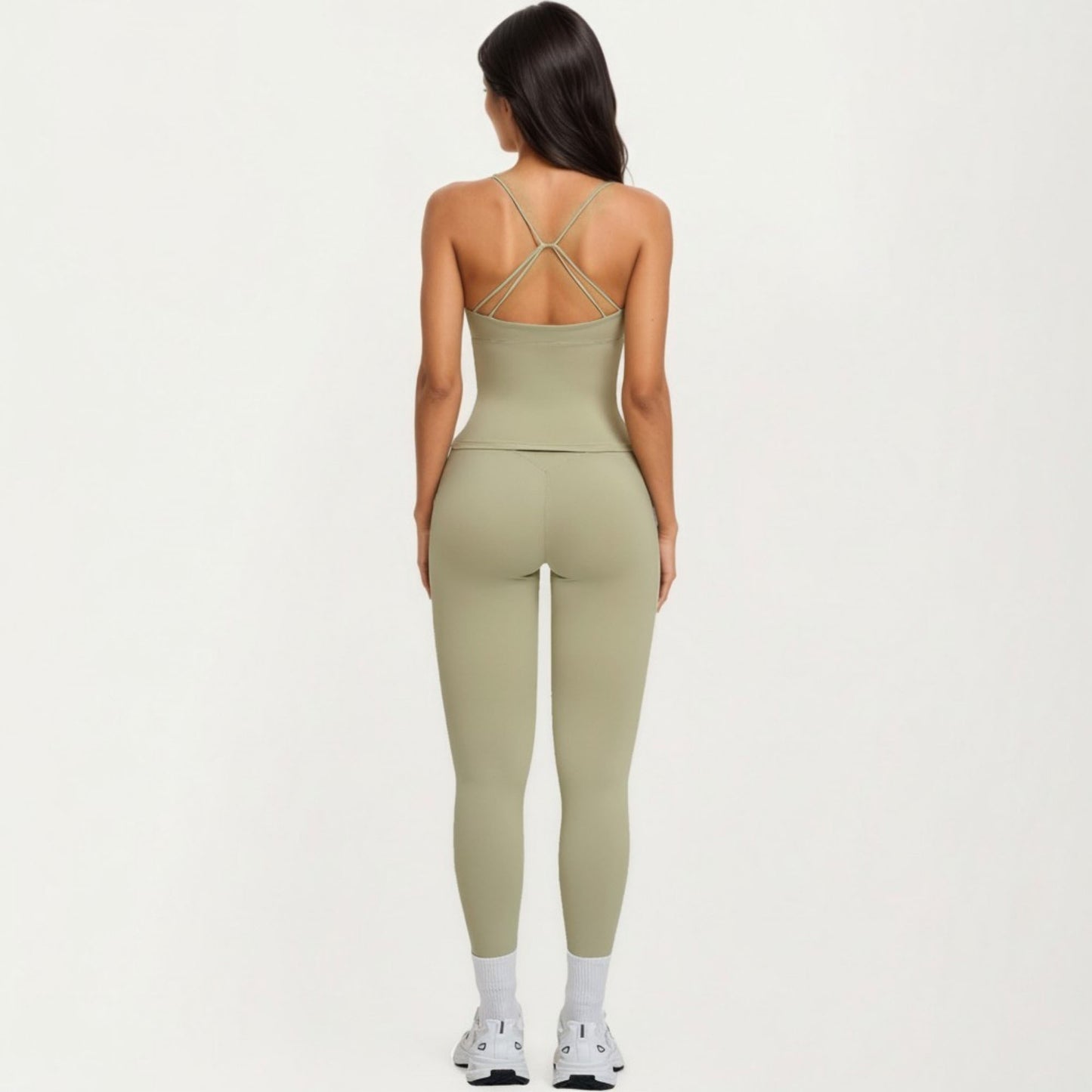 High Waist Crossover Workout Leggings Stretch Athletic Yoga Pants for Training Fitness