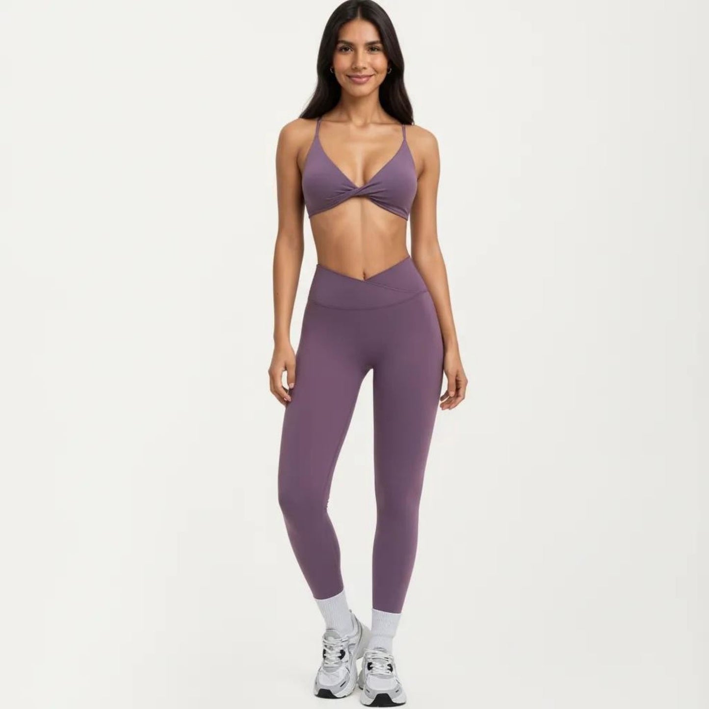 High Waist Crossover Workout Leggings Stretch Athletic Yoga Pants for Training Fitness