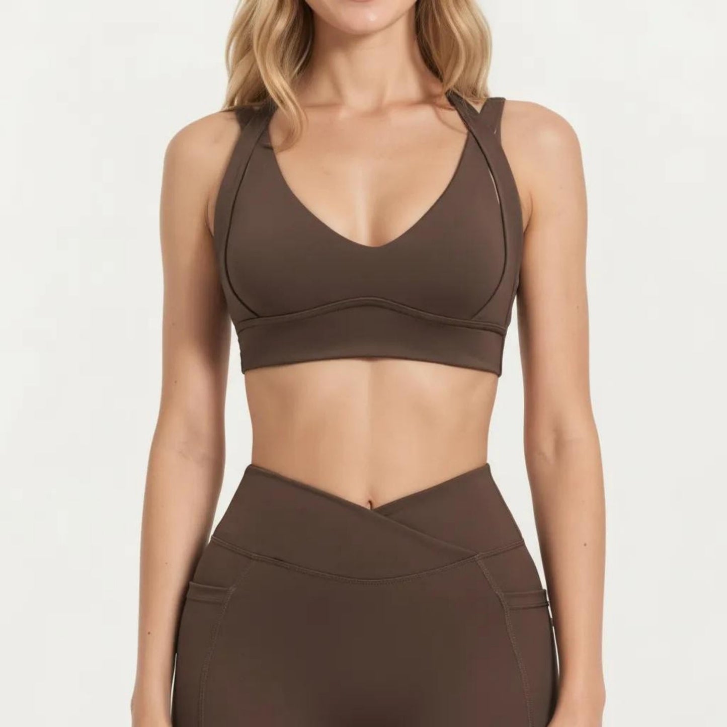 Cross Back Sports Bra Stretch Athletic Workout Bra for Yoga Training Running Fitness