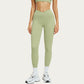 High Waist Crossover Workout Leggings Stretch Athletic Yoga Pants with Side Pocket