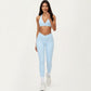 High Waist Crossover Workout Leggings Stretch Athletic Yoga Pants with Side Pocket