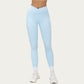 High Waist Crossover Workout Leggings Stretch Athletic Yoga Pants with Side Pocket