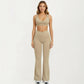 High Waist Crossover Flare Yoga Pants Stretch Bootcut Workout Leggings with Side Pocket