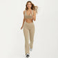 High Waist Crossover Flare Yoga Pants Stretch Bootcut Workout Leggings with Side Pocket