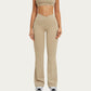 High Waist Crossover Flare Yoga Pants Stretch Bootcut Workout Leggings with Side Pocket