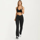 High Waist Crossover Flare Yoga Pants Stretch Bootcut Workout Leggings with Side Pocket