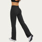 High Waist Crossover Flare Yoga Pants Stretch Bootcut Workout Leggings with Side Pocket