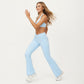 High Waist Crossover Flare Yoga Pants Stretch Bootcut Workout Leggings with Side Pocket