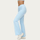 High Waist Crossover Flare Yoga Pants Stretch Bootcut Workout Leggings with Side Pocket