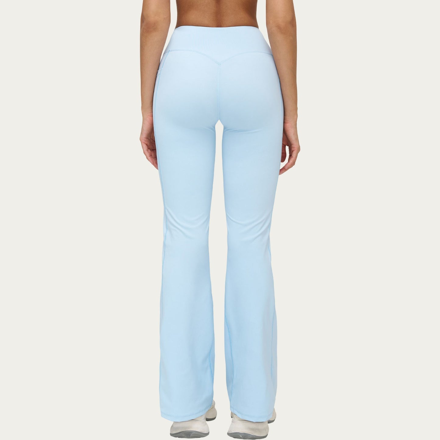 High Waist Crossover Flare Yoga Pants Stretch Bootcut Workout Leggings with Side Pocket