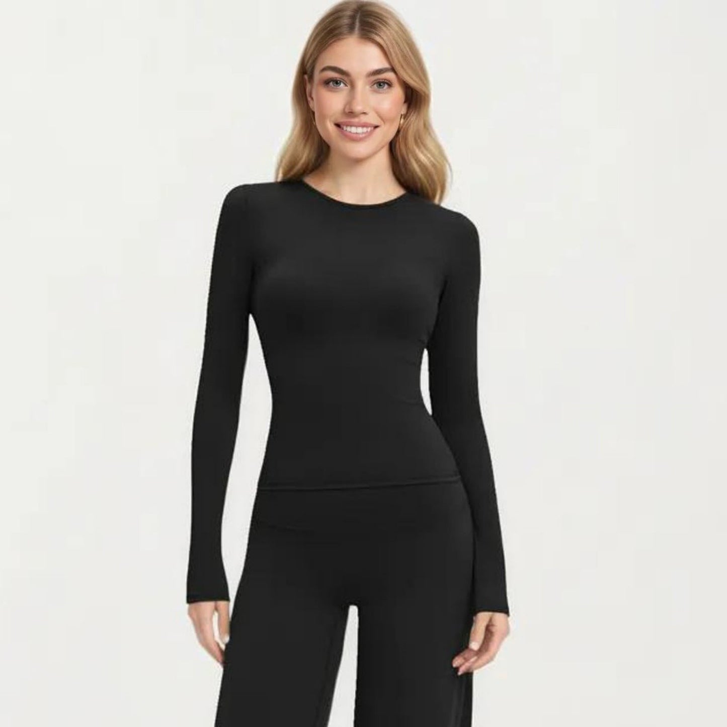 Fitted Active Workout Top Stretch Athletic Training Shirt for Yoga Running Fitness
