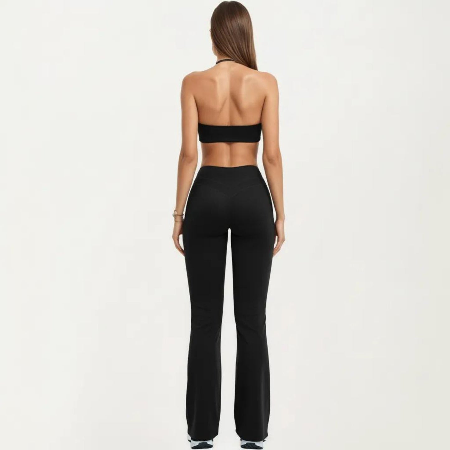High Waist Flare Yoga Pants Stretch Bootcut Workout Leggings for Training Running Lounge