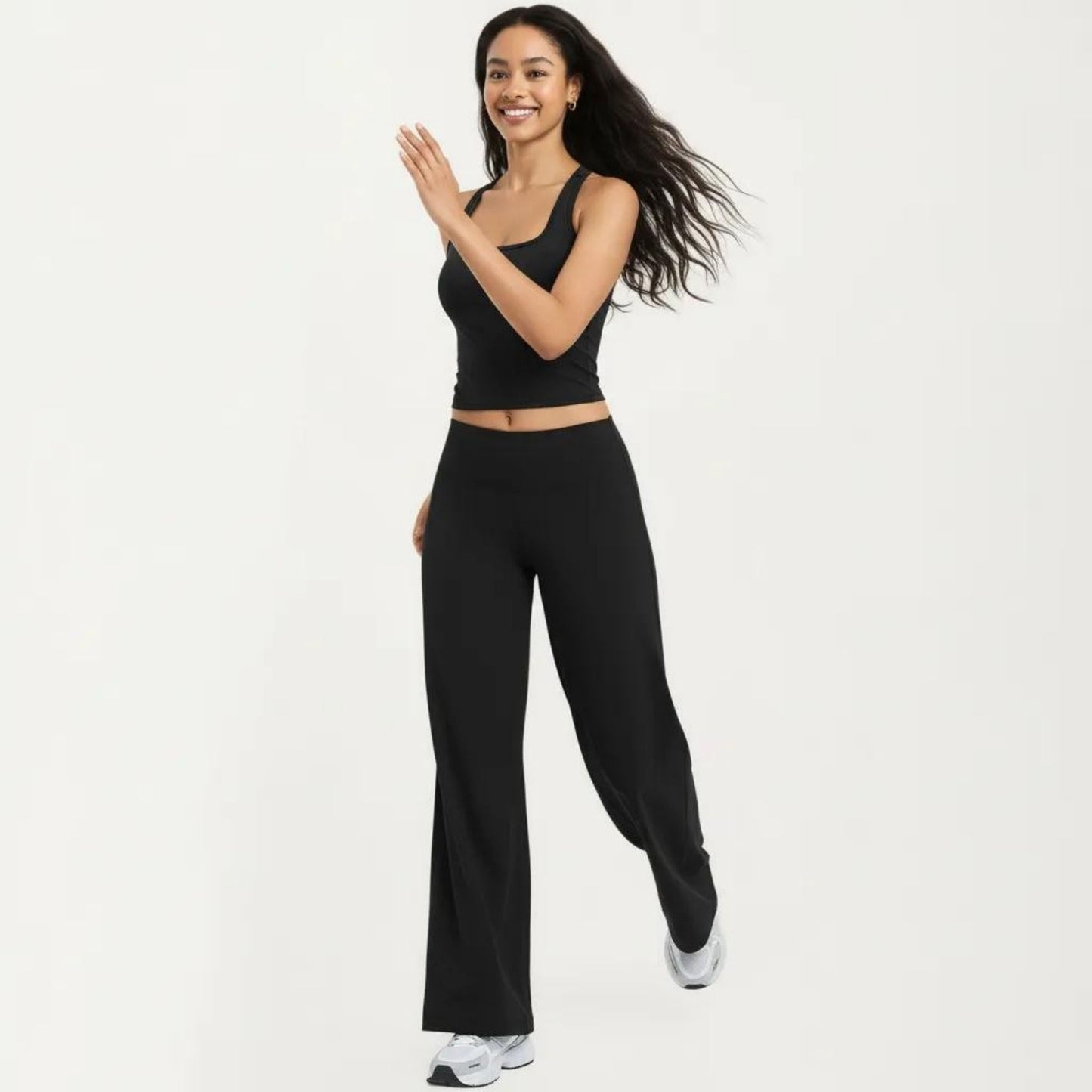 High Waist Wide Leg Yoga Pants Stretch Lounge Workout Training Relaxed Athletic Pants