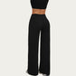 High Waist Wide Leg Yoga Pants Stretch Lounge Workout Training Relaxed Athletic Pants