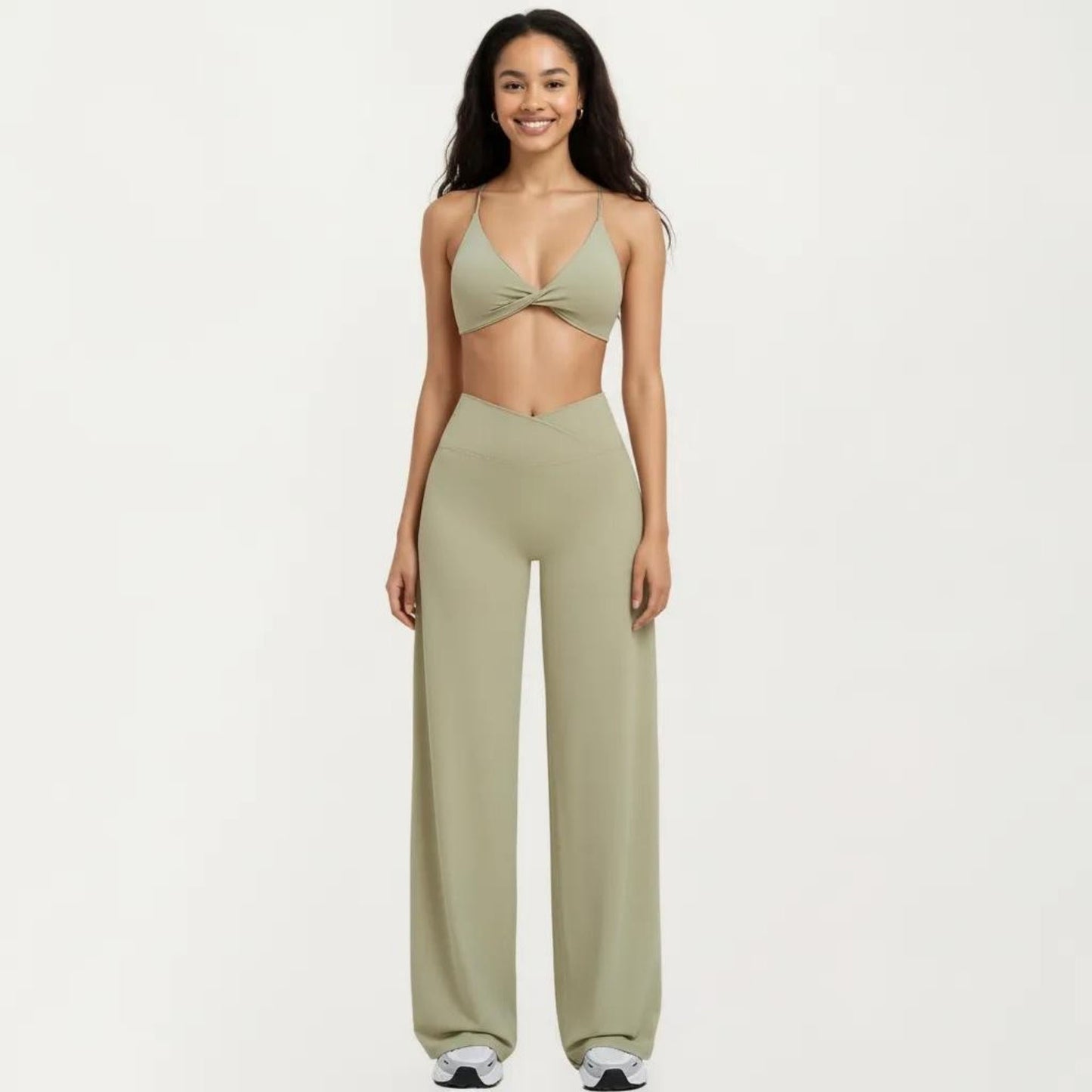 High Waist Wide Leg Yoga Pants Stretch Lounge Workout Training Relaxed Athletic Pants
