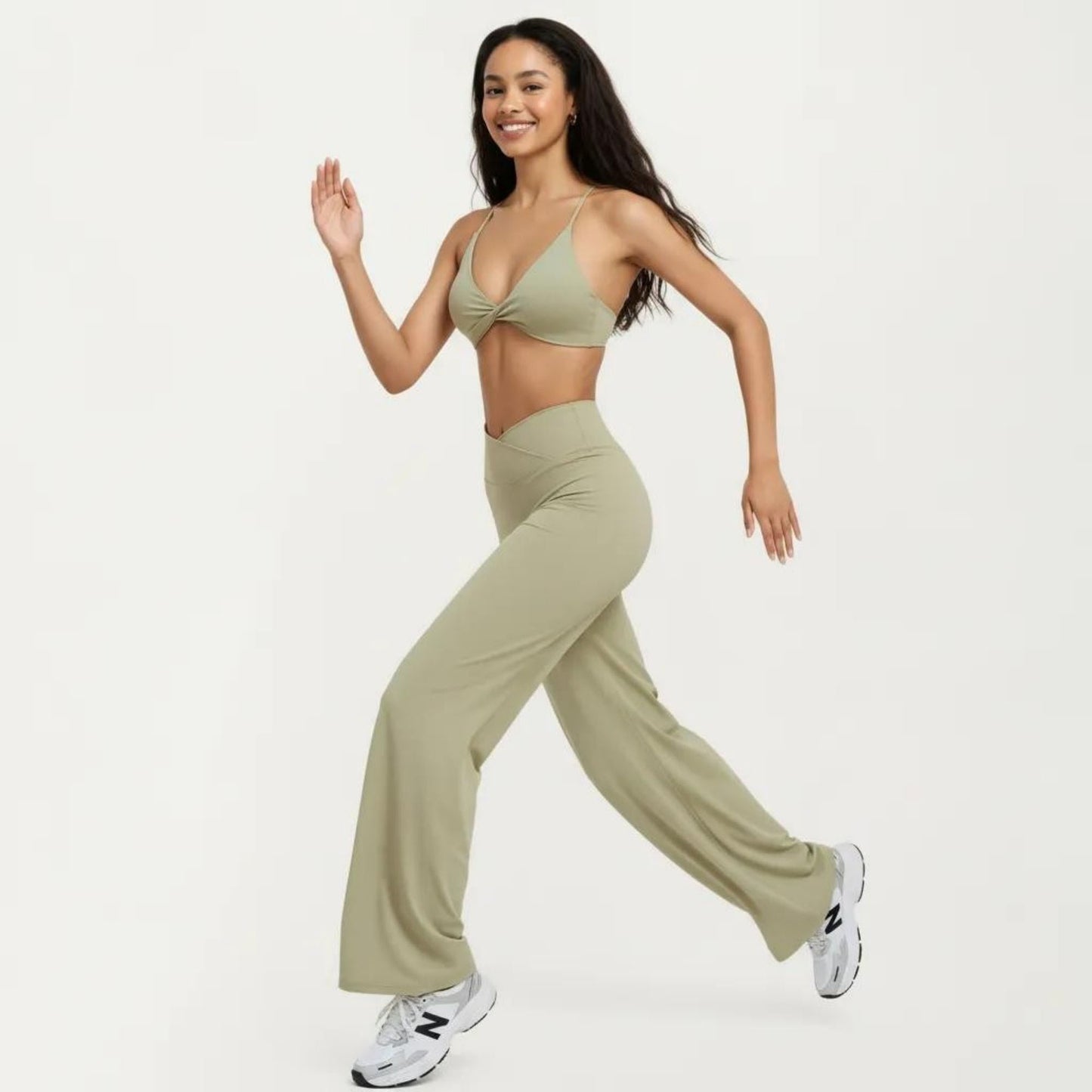 High Waist Wide Leg Yoga Pants Stretch Lounge Workout Training Relaxed Athletic Pants