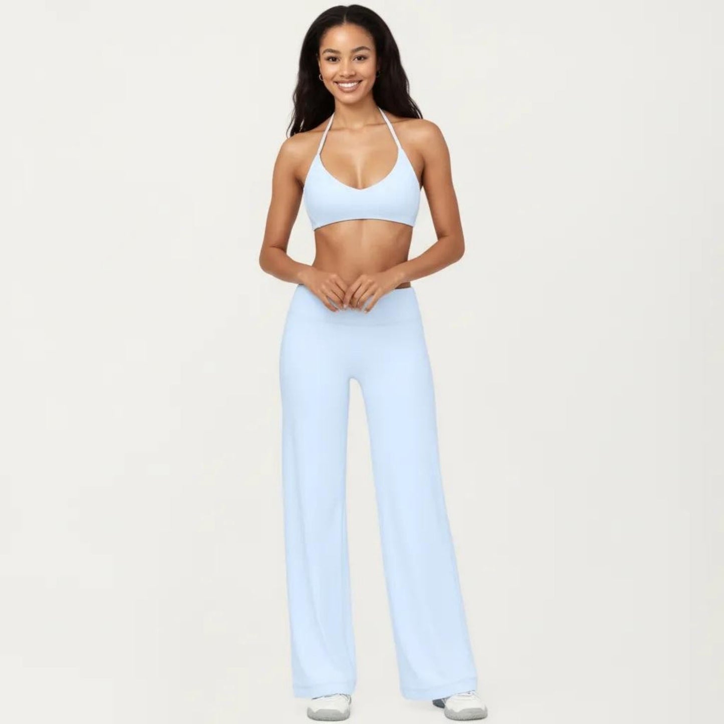 High Waist Wide Leg Yoga Pants Stretch Lounge Workout Training Relaxed Athletic Pants