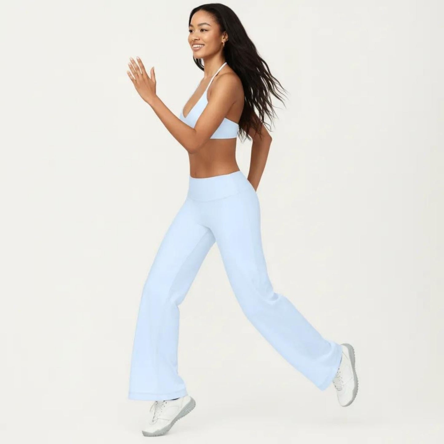 High Waist Wide Leg Yoga Pants Stretch Lounge Workout Training Relaxed Athletic Pants