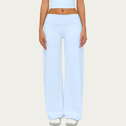 High Waist Wide Leg Yoga Pants Stretch Lounge Workout Training Relaxed Athletic Pants