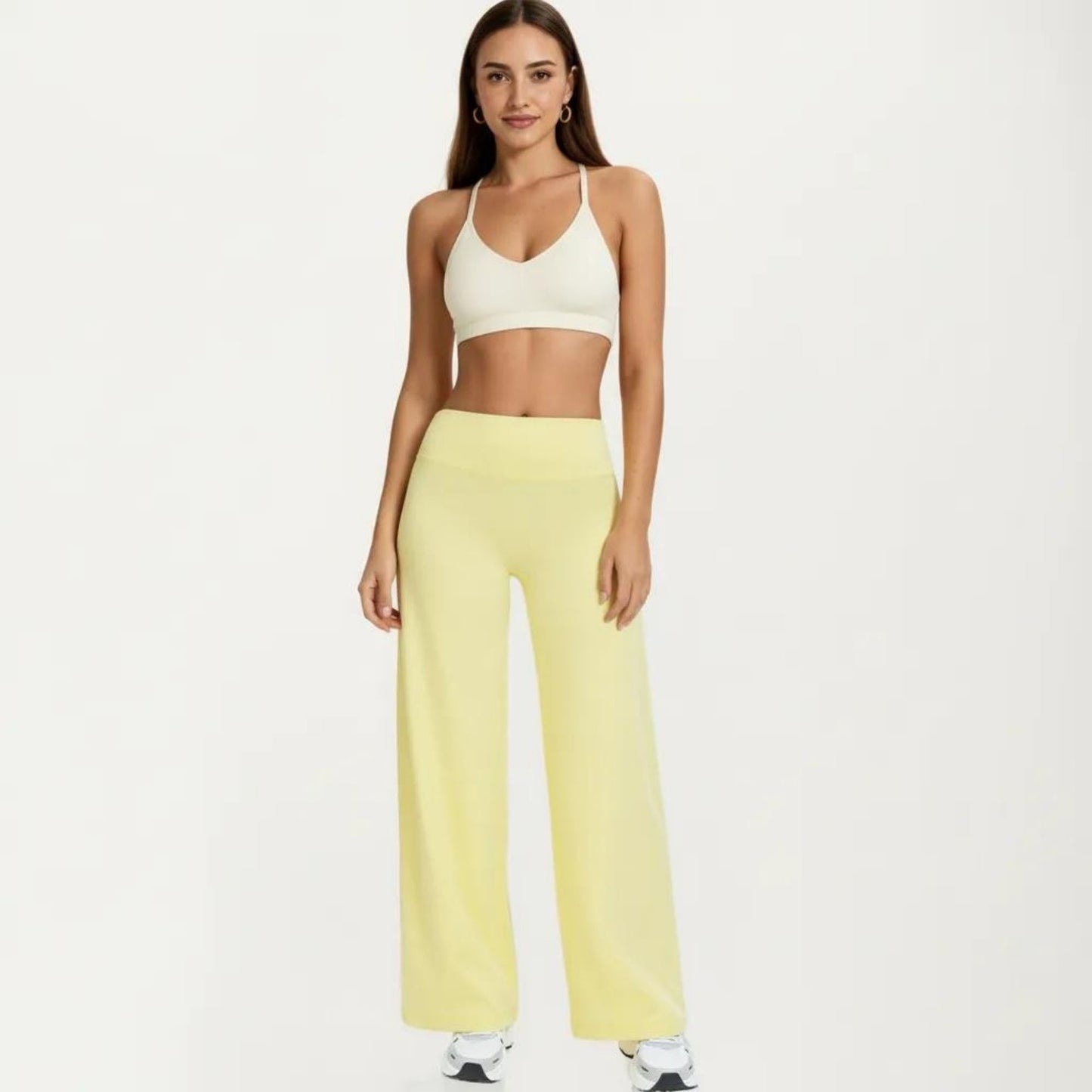 High Waist Wide Leg Yoga Pants Stretch Lounge Workout Training Relaxed Athletic Pants