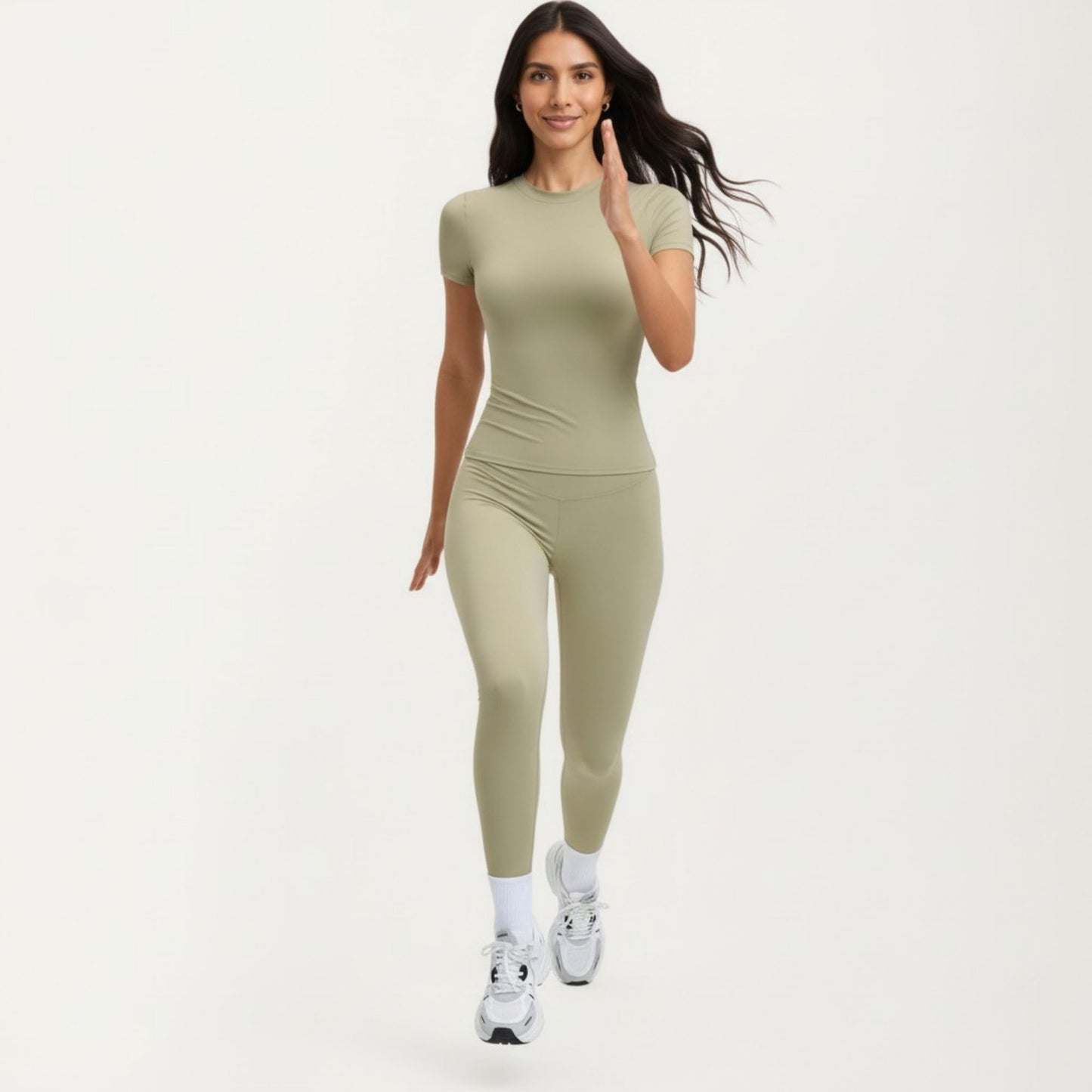 Athletic Leggings with High Waist Stretch Support Workout Yoga Running Training Pants