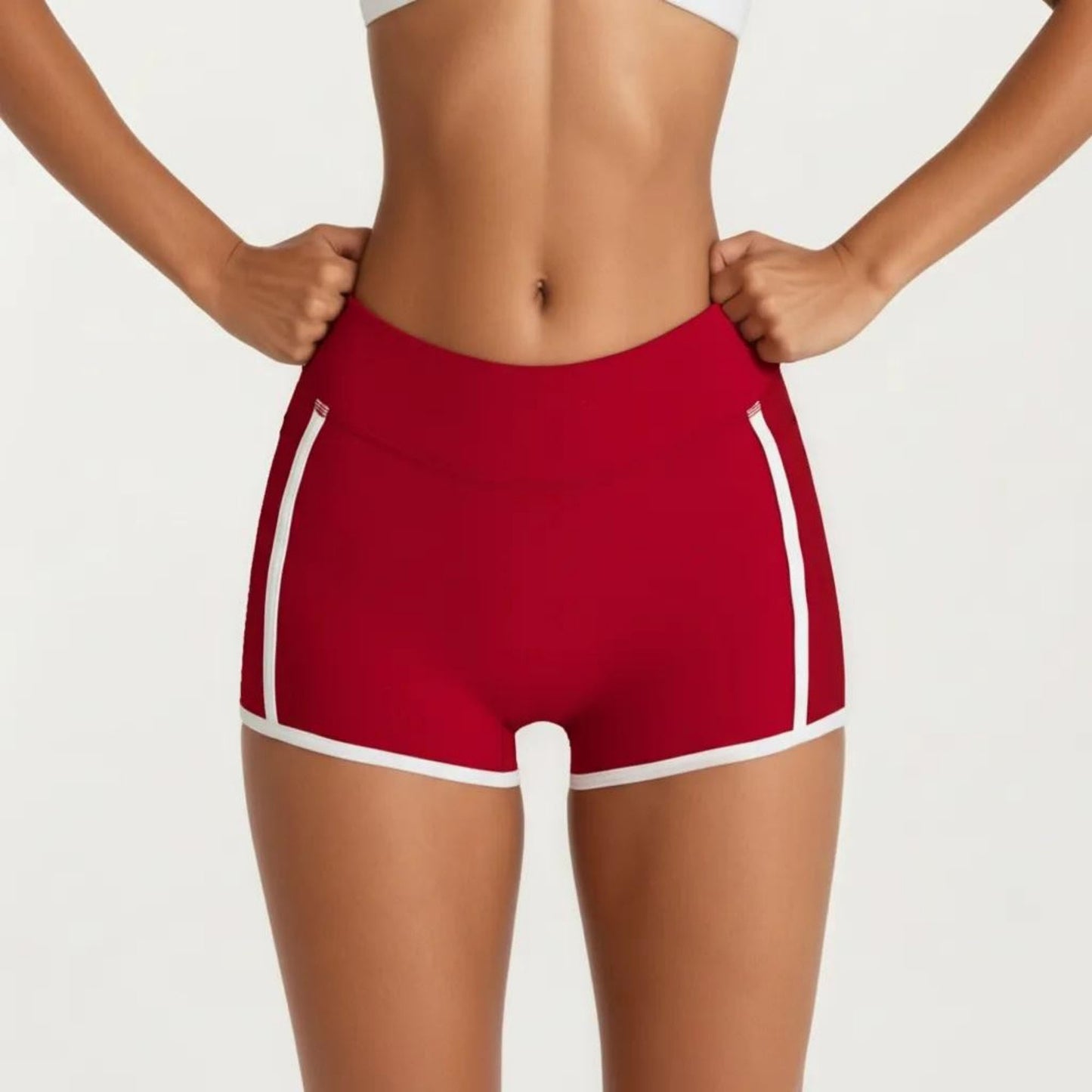 High Waist Athletic Shorts with Side Pocket Stretch Workout Running Yoga Training Shorts