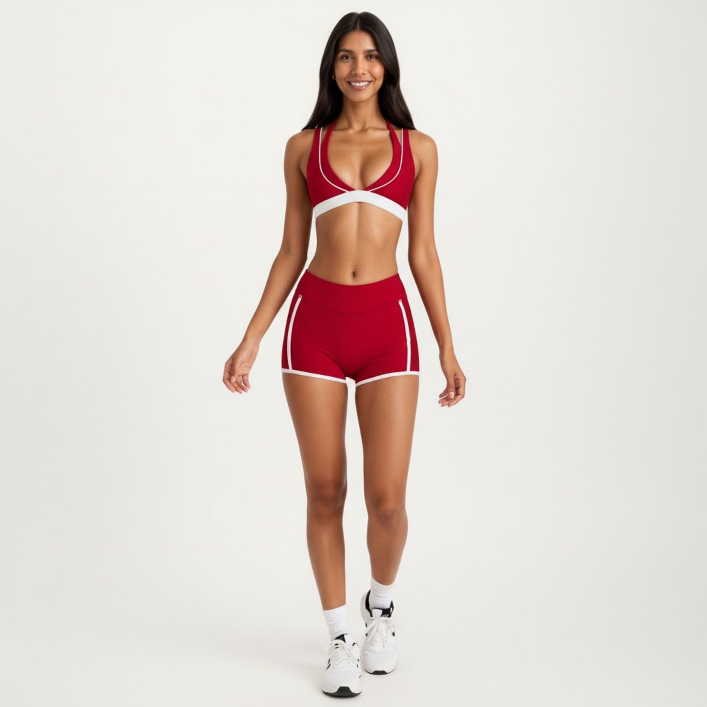 High Waist Athletic Shorts with Side Pocket Stretch Workout Running Yoga Training Shorts