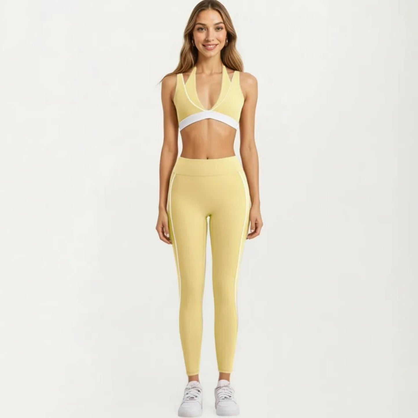 Athletic Leggings with Side Pocket Stretch Workout Running Yoga Pants for Training