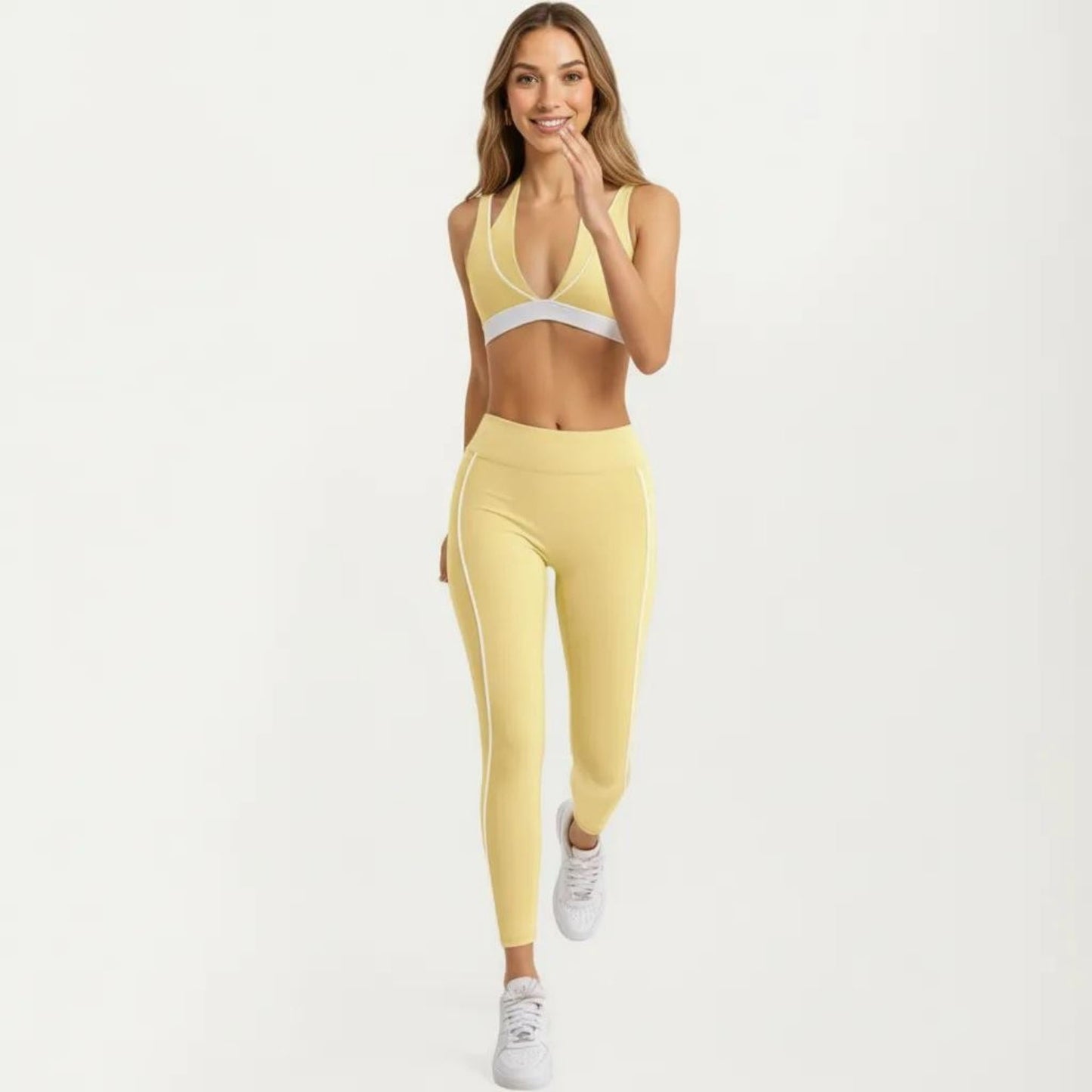 Athletic Leggings with Side Pocket Stretch Workout Running Yoga Pants for Training